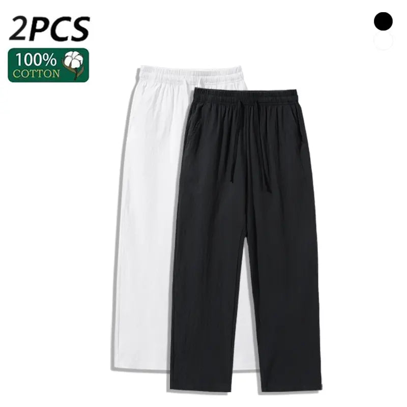 Ultimate Comfort: 4-Pack 100% Cotton Linen Wide Leg Pants for Men & Women - Summer Casual, Breathable, and Stylish!